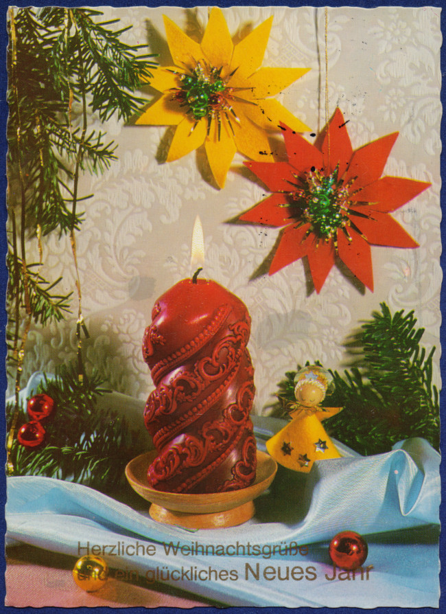 Grusskarte zu Weihnachten und Neujahr aus dem Jahr 1976.