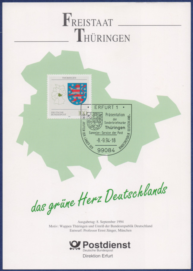 Gedenkblatt der Direktion Erfurt