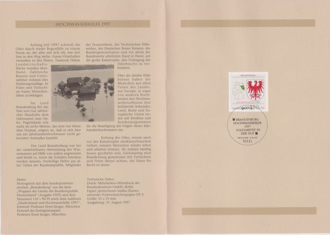 Infos zum Ausgabeanlass und die Briefmarke selbst entwertet durch den Bonner ESST.