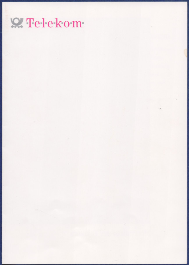 Deckblatt mit dem Telekom Schriftzug zur Bundespostzeit.