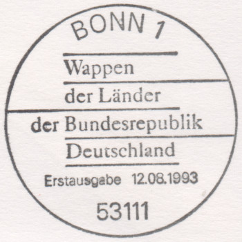 Ersttagsonderstempel von Bonn 1