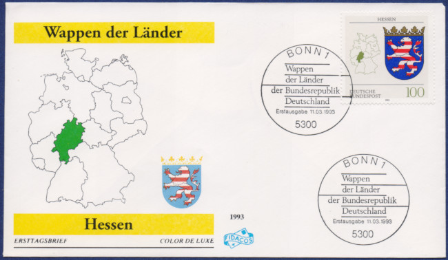 Hessen - MiNrm 1660 entwertet durch den Bonner ESST auf einem FDC.