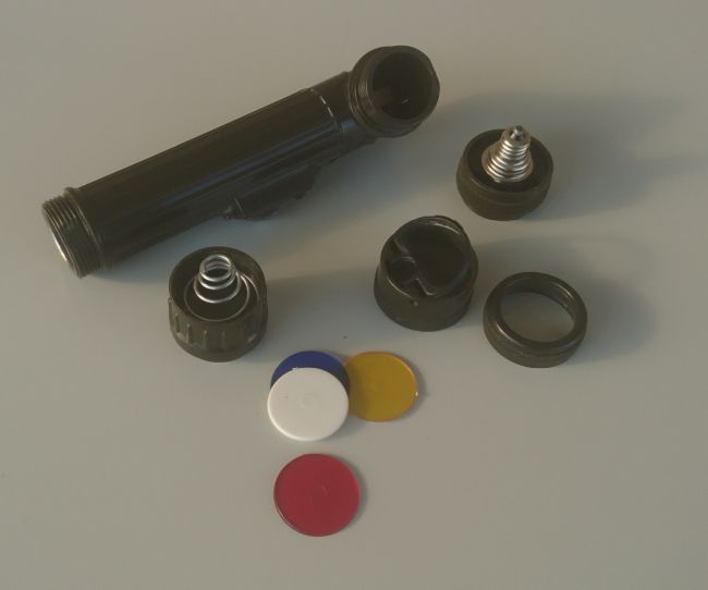 Kleine Winkeltaschenlampe.